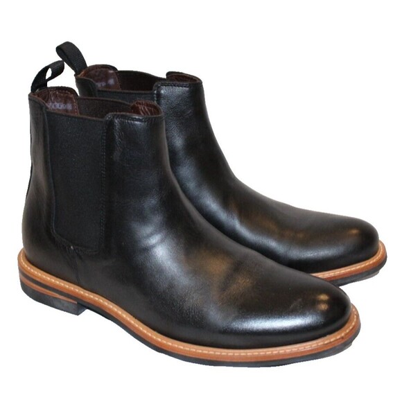 NISOLO MEN'S‎ JAVIER LEATHER CHELSEA BOOTS BLACK SZ 9.5 $260 NIB - Picture 2 of 6